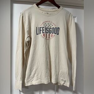Life Is Good ‘Remember Where You Came From’ Patriotic Long Sleeve Shirt Size M